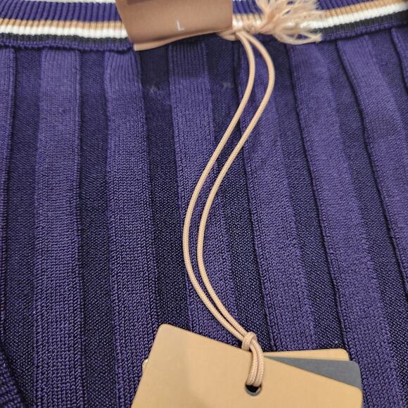 Boss Italian knit ribbed purple skirt suit size large - Picture 6 of 8